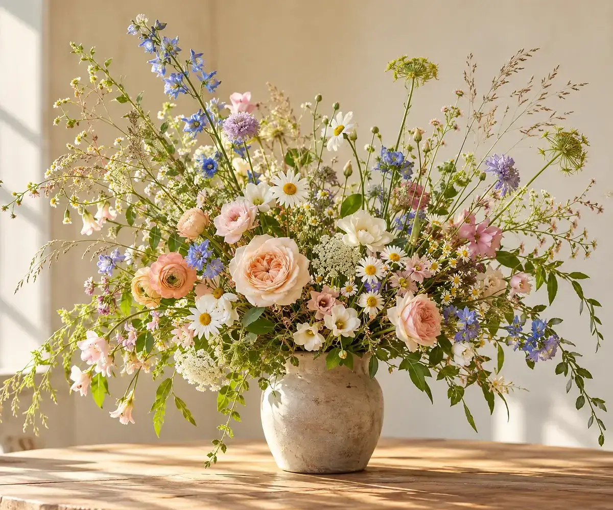 Composição floral campestre